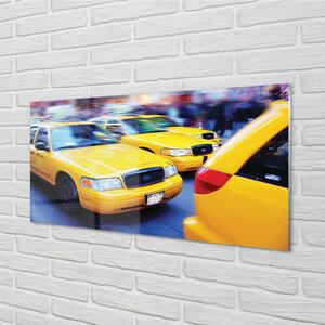 Obraz na skle Žlutá taxi City 100x50 cm