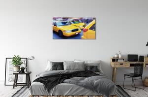 Obraz na skle Žlutá taxi City 100x50 cm