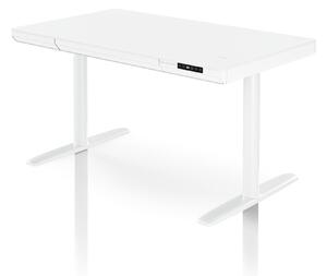 Elektrický psací stůl sit-stand se zásuvkou a bezdrátovou nabíječkou Qi bílý, 1200 mm: ELLIS