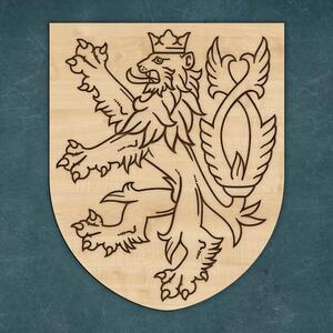 DUBLEZ | Dřevěný státní znak Česka na zeď
