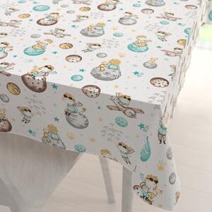 Biante Dětský bavlněný obdélníkový ubrus Sandra SA-561 Malý princ na bílém 50x100 cm