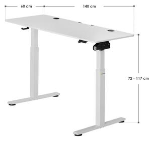 FurniGO Kancelářský stůl 140x60cm - bílý
