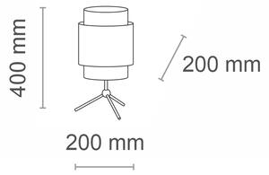 TK LIGHTING Stolní lampa - BOHO 6565, Ø 20 cm, 230V/15W/1xE27, bílá/slámová