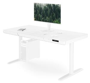 Elektrický psací stůl sit-stand se zásuvkou a bezdrátovou nabíječkou Qi bílý, 1400 mm: ELLIS