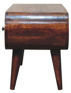 TV stolek v kaštanovém odstínu kulatého tvaru, 100 × 30 × 38 cm