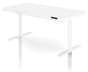 Elektrický psací stůl sit-stand se zásuvkou a bezdrátovou nabíječkou Qi bílý, 1400 mm: ELLIS