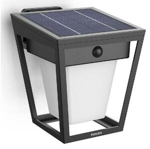 Philips Nissa UltraEfficient solární nástěnné LED svítidlo se senzorem černá, 1,8 W, 250/25 lm, 3000 K