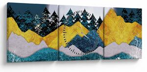 Obraz - Polární krajina (s hodinami) (90x30 cm)
