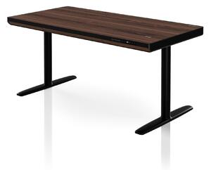 Elektrický psací stůl sit-stand se zásuvkou a bezdrátovou nabíječkou Qi černý/ořech, 1400 mm: ELLIS