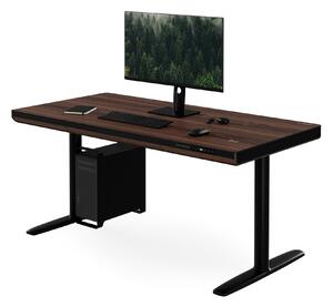 Elektrický psací stůl sit-stand se zásuvkou a bezdrátovou nabíječkou Qi černý/ořech, 1400 mm: ELLIS