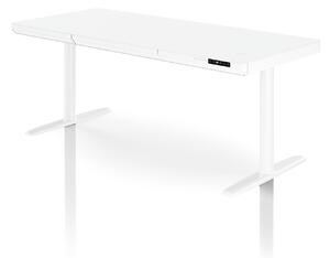 Elektrický psací stůl sit-stand se zásuvkou a bezdrátovou nabíječkou Qi bílý, 1600 mm: ELLIS
