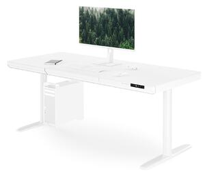 Elektrický psací stůl sit-stand se zásuvkou a bezdrátovou nabíječkou Qi bílý, 1600 mm: ELLIS