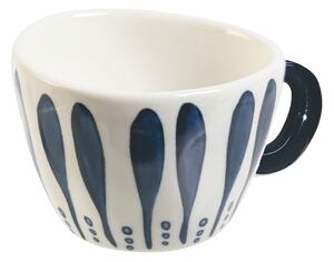VILLA D’ESTE HOME TIVOLI Set šálků na espresso Masai Blue 6 kusů, bílá/modrá, kamenina
