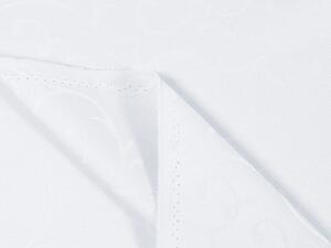 Teflonová látka na ubrusy TF-040 Zámecký vzor - studená bílá - šířka 160 cm