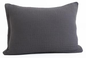 Mušelínový povlak na polštář 40 × 60 cm Alexia Duo - šedá/krémová