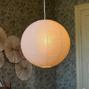 PR Home Závěsné světlo Haru, béžové, Ø 50 cm, papír, E27, kabel bílý, stmívatelný, Krémová / jantar, Obývací pokoj / jídelna, Papír / lunolit / lunopal, Koule