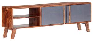TV stolek šedý 140 x 30 x 45 cm masivní dřevo 286369