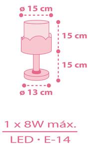 Dalber 61231S MOON pink - Dětská stolní lampička v růžové barvě + Dárek LED žárovka (Stolní lampička pro děti )