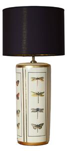 PR Home Stolní lampa Lucca, černá, výška 67 cm, lněná textilie, keramika, Černá, Obývací pokoj / jídelna, Textil / tkanina / hedvábí, Vintage