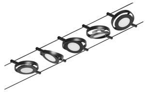 Paulmann 94418 - SADA 5xLED/4,5W Kompletní lankový systém ROUNDMAC 230V černá