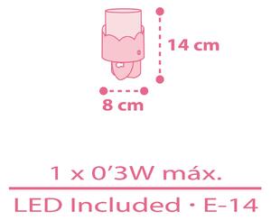 Dalber 61235S MOON pink - Dětská lampička do zásuvky v růžové barvě (Lampička do zásuvky pro děti )