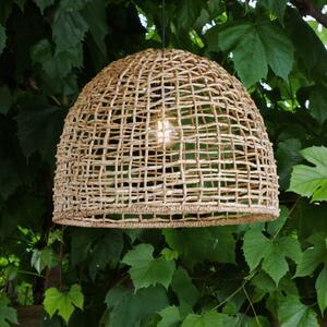 PR Home Venkovní závěsné svítidlo Cebu, Lampakanay, Ø 57 cm, zástrčka, IP44, Světlé dřevo