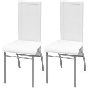 Jídelní židle 2 ks bílé umělá kůže