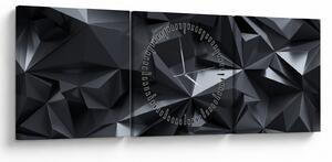 Obraz - Geometrická abstrakce (s hodinami) (90x30 cm)