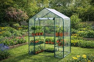 Mini fóliový skleník s policemi BestBerg BBGH-195 / 143 x 73 x 195 cm / černá/transparentní