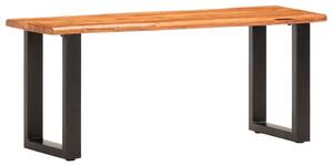 Lavice s živou hranou 110 cm masivní akáciové dřevo a ocel 286456