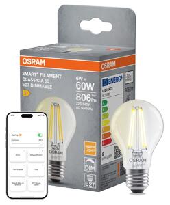 Smart LED žárovka SMART+ MATTER Filament Classic A60, 6W, Teplá bílá, E27