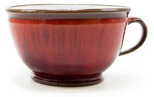 Kameninový hrnek Hamerník Červený, široký, červený, ruční práce, české řemeslo, 800 ml