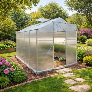 Skleník se základnou BestBerg BBGH-1006S / 5,95 m² / 313 × 190 × 194 cm / stříbrná