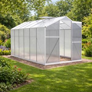 Skleník se základnou BestBerg BBGH-1206S / 7,05 m² / 371 × 190 × 194 cm / stříbrná