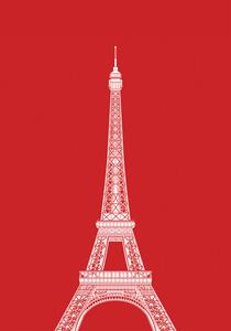 Ilustrace Tour Eiffel, zaglono, (26.7 x 40 cm)