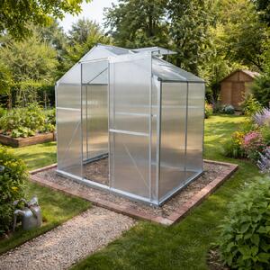 Skleník se základnou BestBerg BBGH-406S / 2,5 m² / 130 x 190 x 194 cm / stříbrná