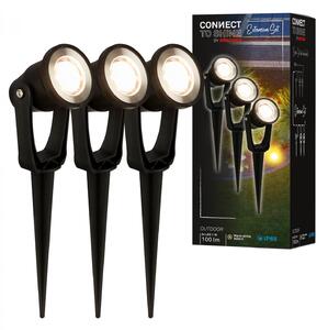 BRI 3919035 CONNECT TO SHINE prodlužovací sada Lilis sada 3ks LED zahradních bodových svítidel, IP65 - BRILONER
