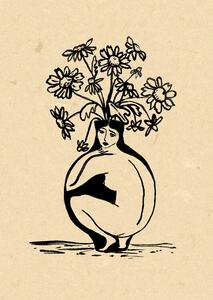 Ilustrace Woman in vase, Raissa Oltmanns, (30 x 40 cm)