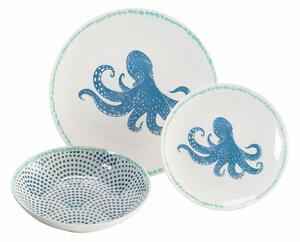 VILLA D’ESTE HOME TIVOLI Servis talířů Coral reef 18 kusů, porcelán, modrá/bílá
