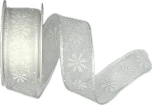 Stuha organzová VALETTA WHITE bílá 25mm x 2,5m (8,80 Kč/m)