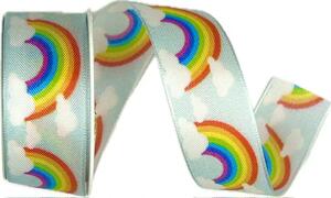 Stuha dětská RAINBOW BLUE 25mm x 2m (11,- Kč/m)