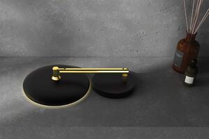 Deante Silia příslušenství, volně stojící kosmetické LED zrcátko na rameni, zvětšení (3x), zlatá-černá, ADI_Z812
