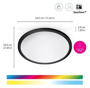 WiZ - LED RGB Stmívatelné stropní svítidlo SUPERSLIM LED/32W/230V Wi-Fi černá