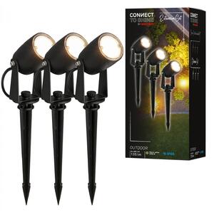 BRI 3928035 CONNECT TO SHINE prodlužovací sada Iris sada 3ks LED zahradních bodových svítidel, IP65 - BRILONER
