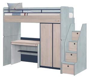 Čilek Zvýšená postel 90x200 cm se schody SET Trio Studio
