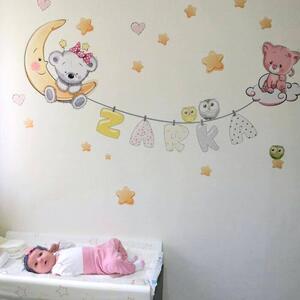 INSPIO-textilní přelepitelná samolepka - Samolepka na zdi - Zvířátka s holčičím jménem
