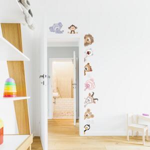 INSPIO-textilní přelepitelná samolepka - Samolepky na zeď - Zvířátka z dvora kolem dveří, samolepky pro deti