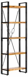 Knihovna s 5 policemi 60 x 30 x 180 cm masivní mangovník 286582