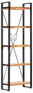 Knihovna s 5 policemi 60 x 30 x 180 cm masivní akáciové dřevo 286588