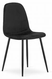 Černá sametová židle COMO s černými nohami